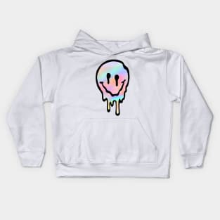 Pastel Drippy Smiley Face Kids Hoodie